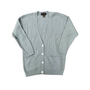 Vintage Classiques‎ Entier Cable Knit Angora Wool Blend Cardigan Sweater, Medium